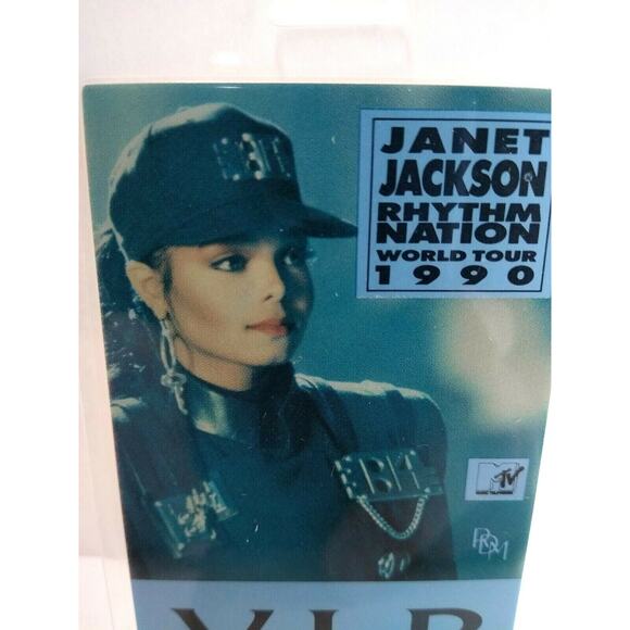 Janet Jackson 1990 Rhythm Nation VIP Vintage Backstage Pass Original Pop Music - Picture 3 of 4